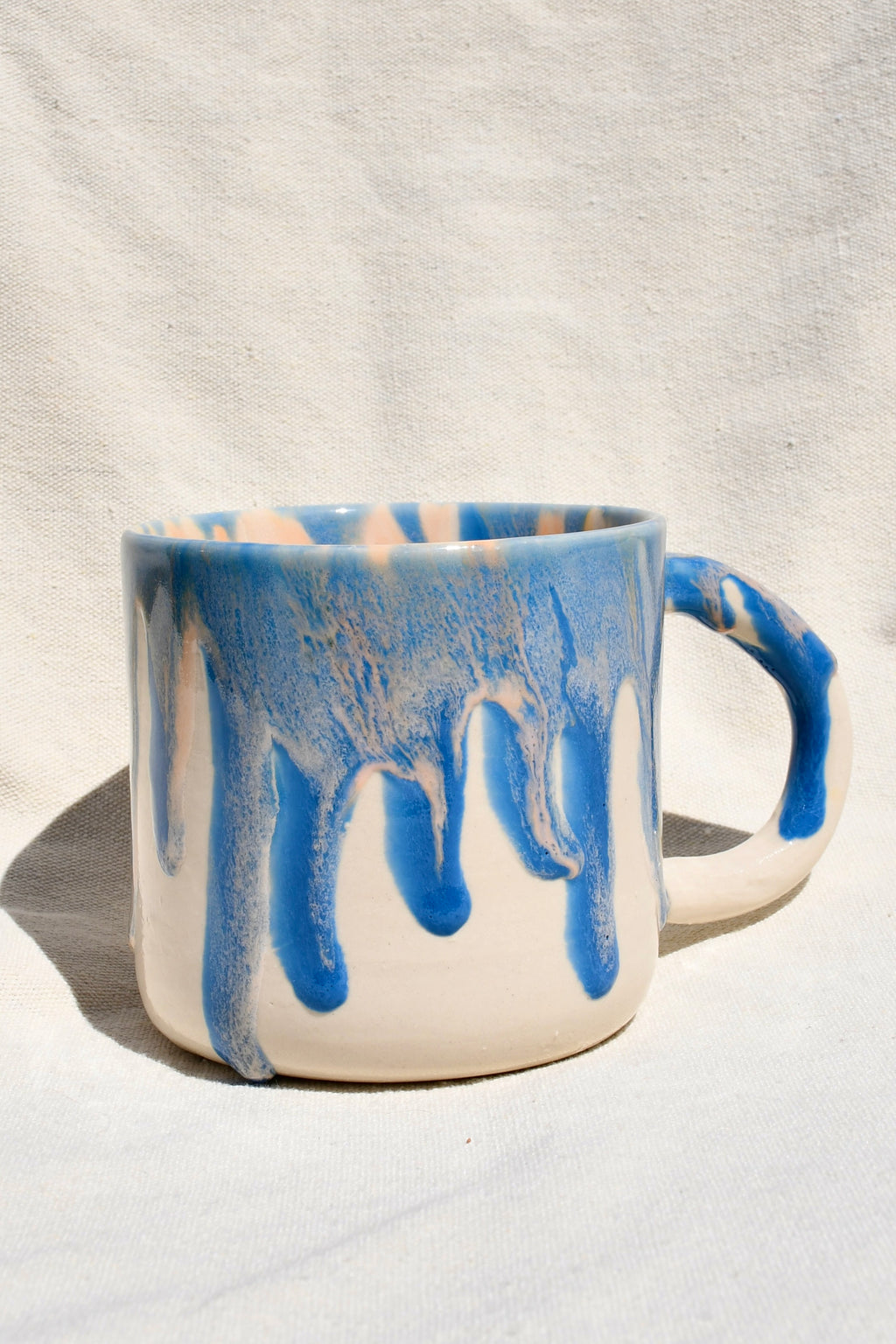 Drippy Mug Peach and Blue