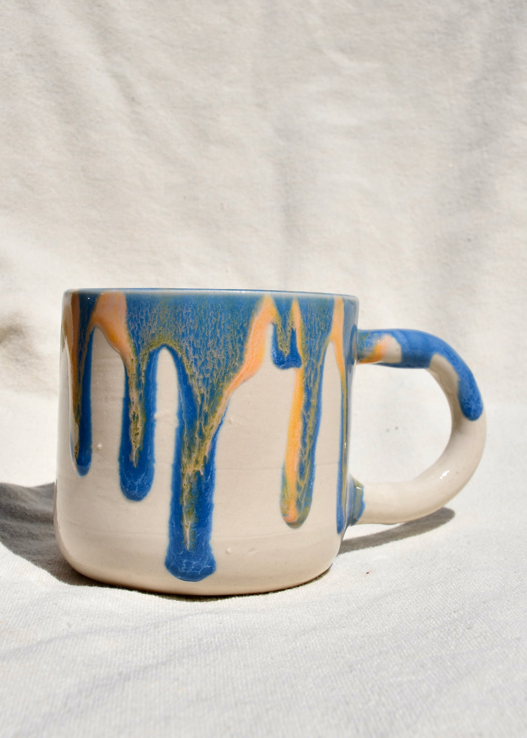 Drippy Mug Peach and Blue