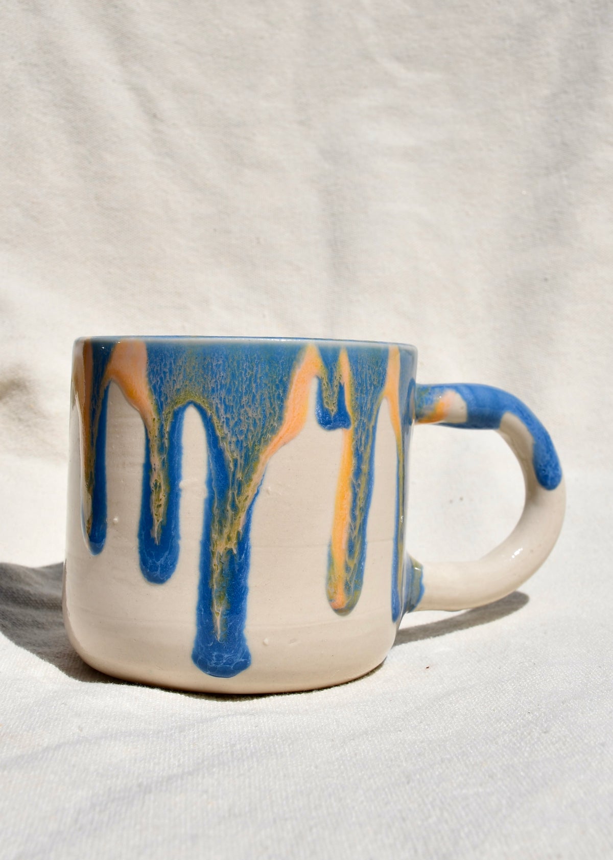 Drippy Mug Peach and Blue
