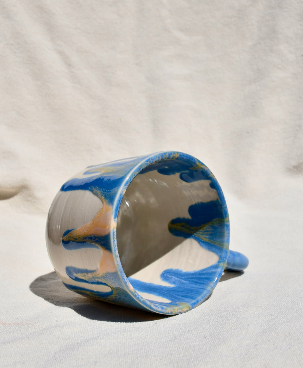 Drippy Mug Peach and Blue