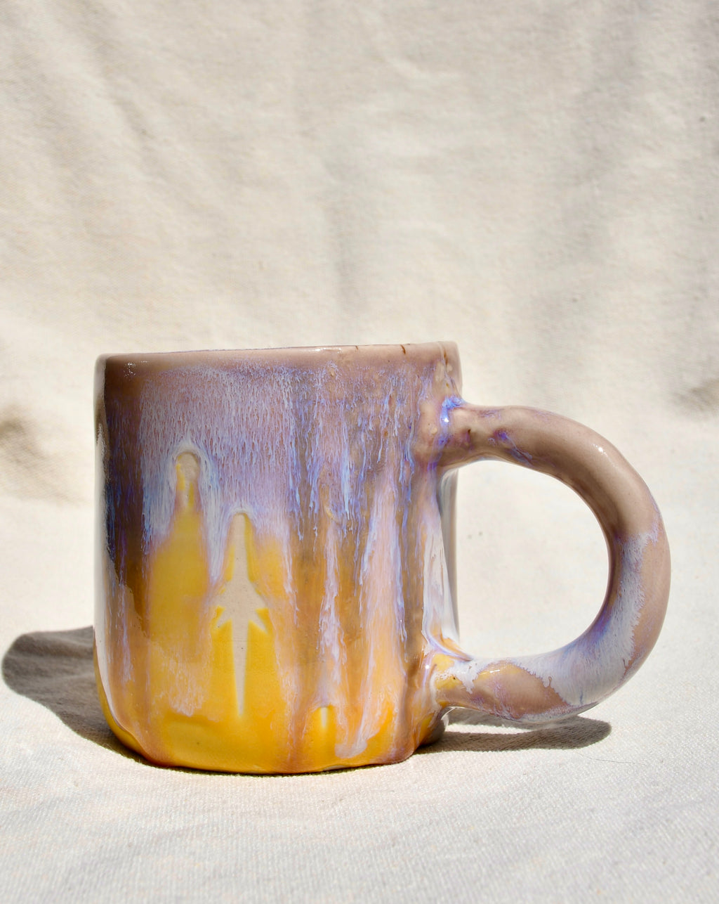 Pink, Yellow Drippy Mug