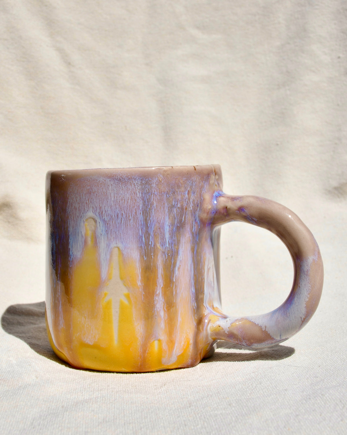Pink, Yellow Drippy Mug