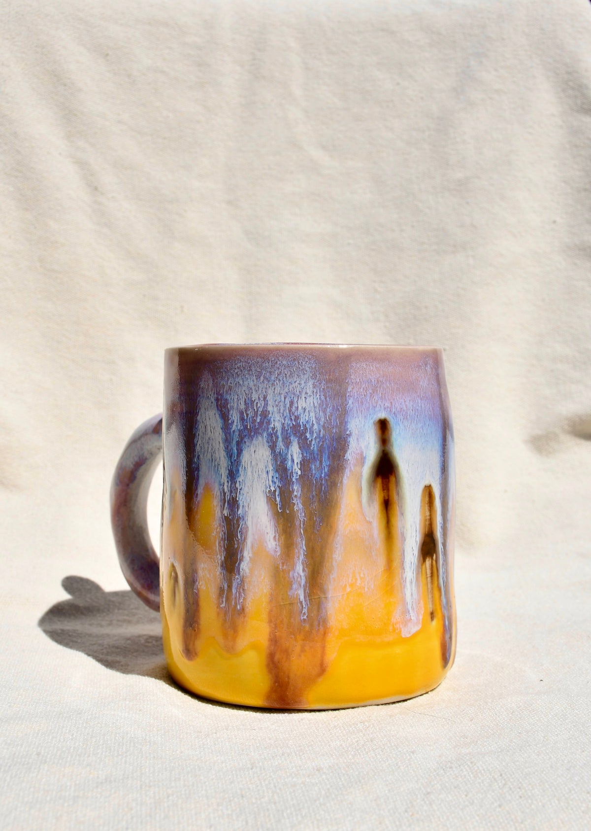 Pink, Yellow, Gold Drippy Mug